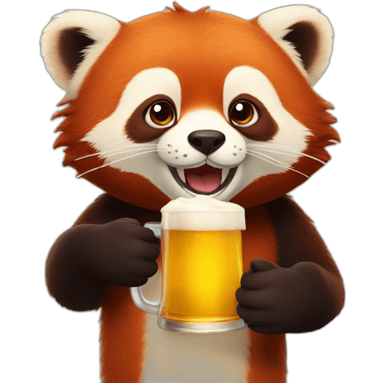 red panda drinks beer emoji