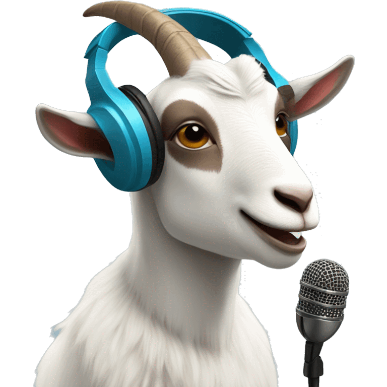 goat with headphones singing with a microphone emoji