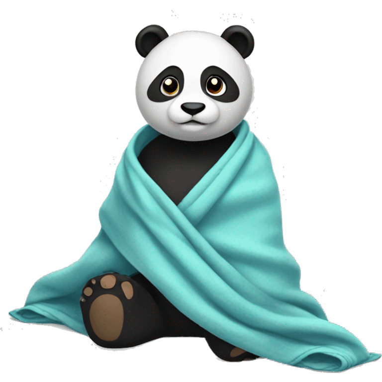 panda with a blanket around him emoji