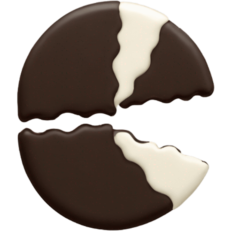 Black and white cookie equal halves emoji