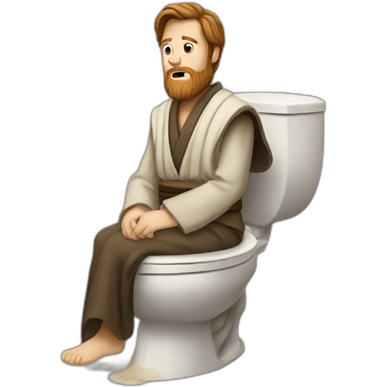 Obi-Wan Kenobi sitting on toilets emoji