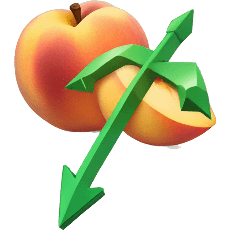 arrow pointing to peach emoji