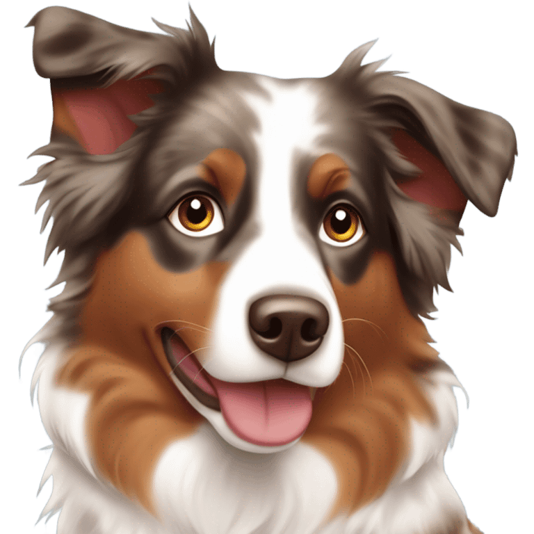 Red merle Australian Shepherd in love emoji