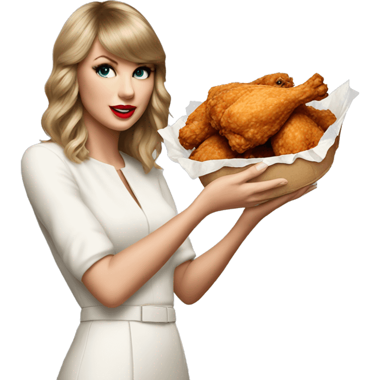 Taylor swift holding fried chicken  emoji