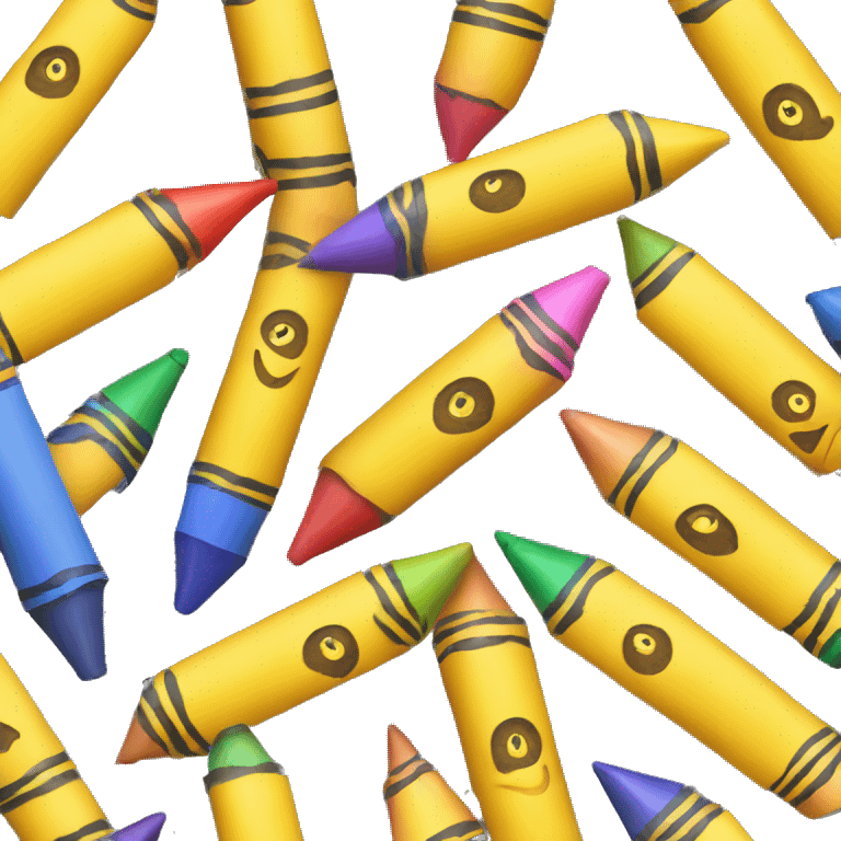 Yellow Crayon Box with 6 Crayons Inside emoji