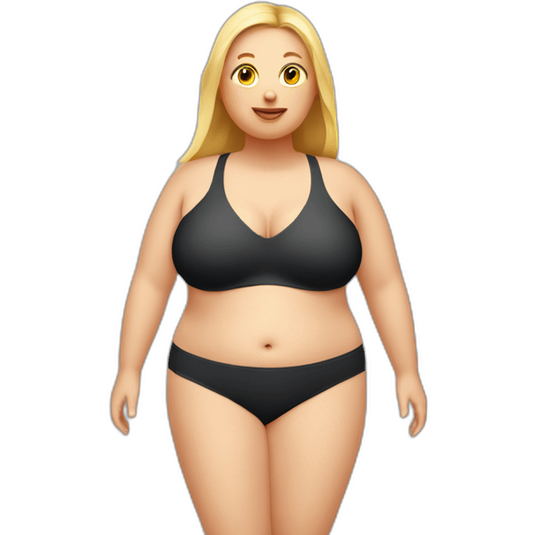 morbidly obese chic in swimsuit emoji