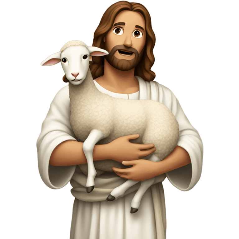 Jesus holding a lamb emoji