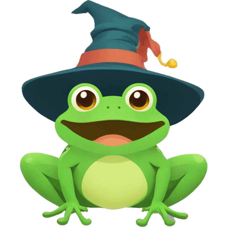 frog wizard flat design style emoji