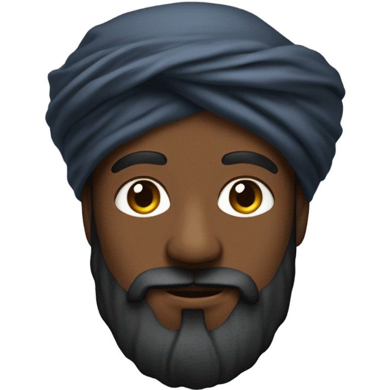 Black person who is Jewish with a turban and a beard half droid half human emoji