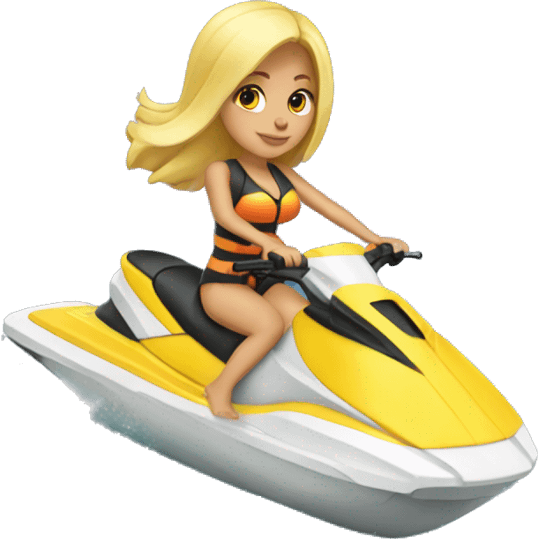 Blonde girl jet ski emoji