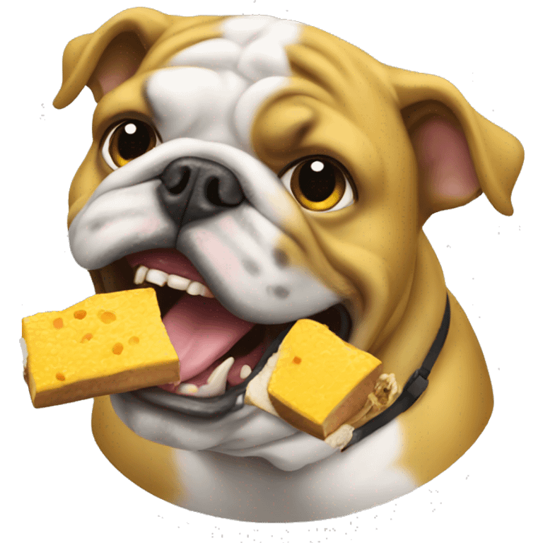 Bulldog eating yellow jacket emoji