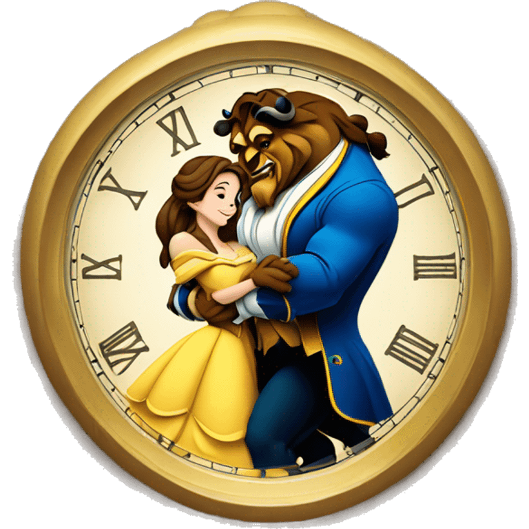 beauty and the beast clock emoji