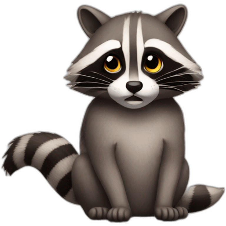 racoon thinks to be a cat emoji