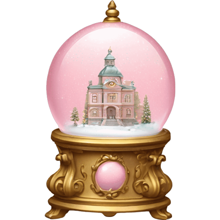 vintage rococo light pink snow globe emoji