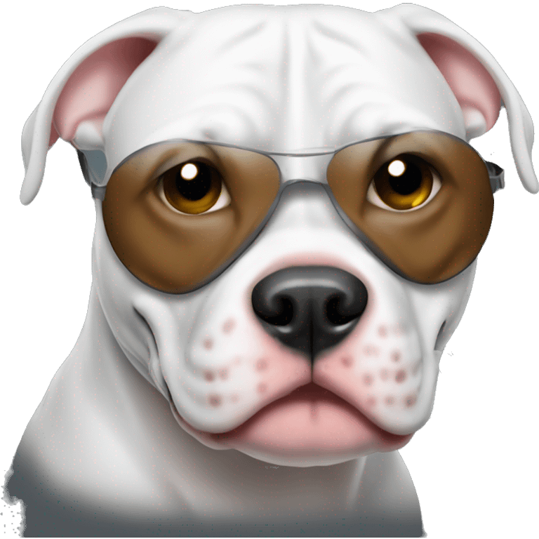 A pitbull with an eyepatch emoji