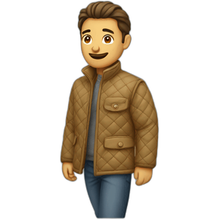 man walking with  quilted veste emoji