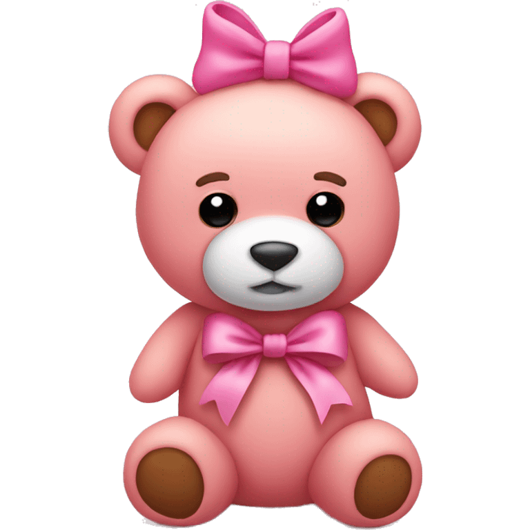 Pink teddy bear with a pink bow emoji