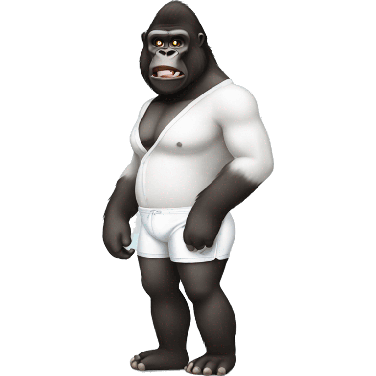 A gorilla wearing white underwear emoji