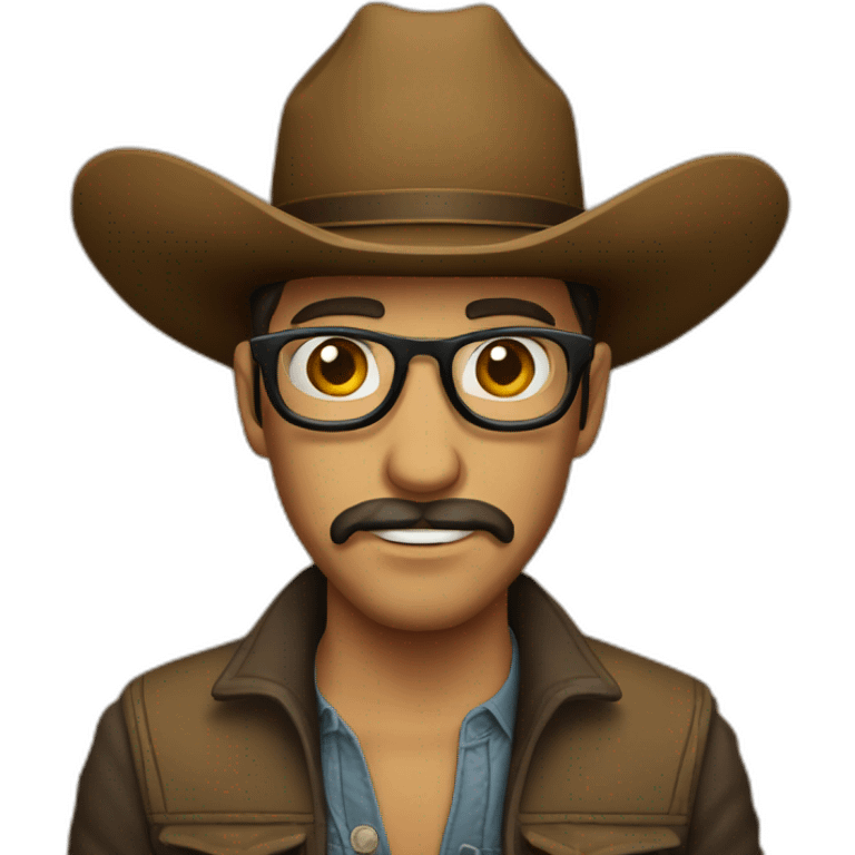 Un vaquero con lentes emoji