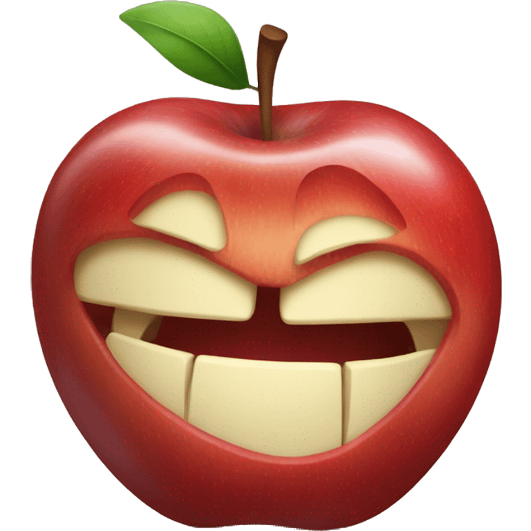 an apple with a bite emoji