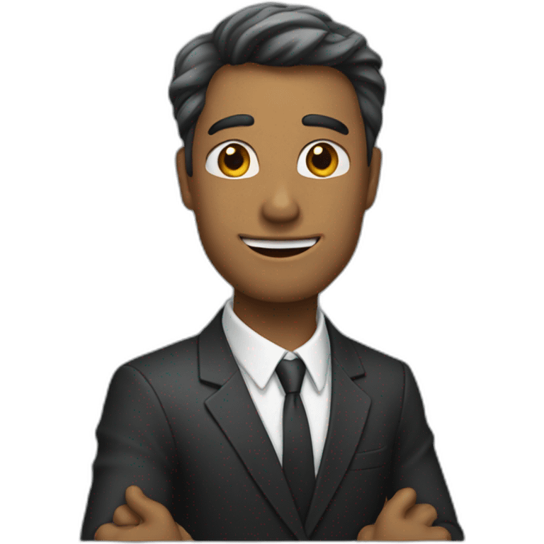 man in suit holding out his arms emoji