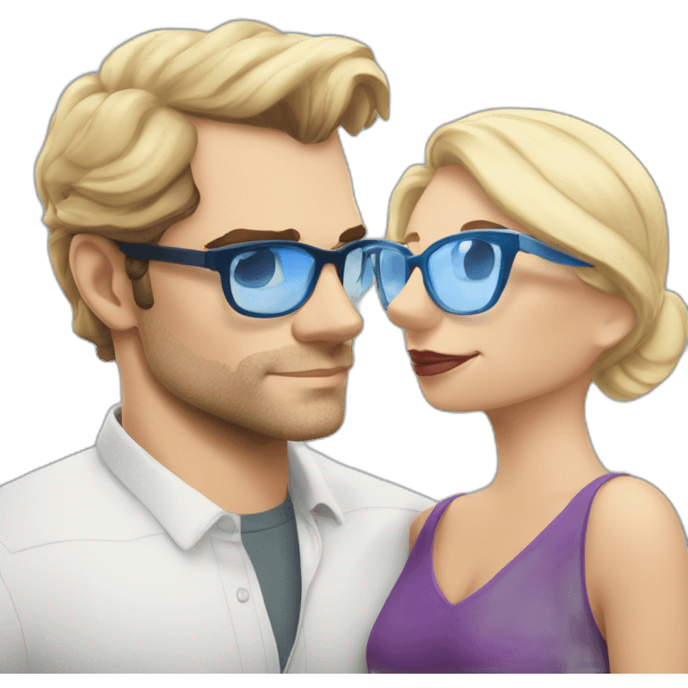 Henry Cavill kissing blond woman with glasses, with blue eyes with very very short hair emoji