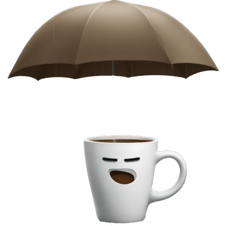 Coffee in the rain emoji