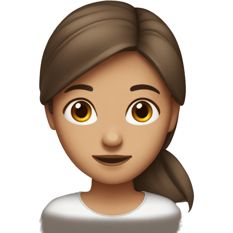 Girl with straight brown hair emoji