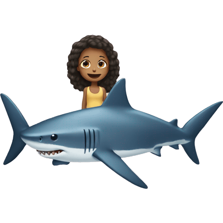 a shark with a girl emoji