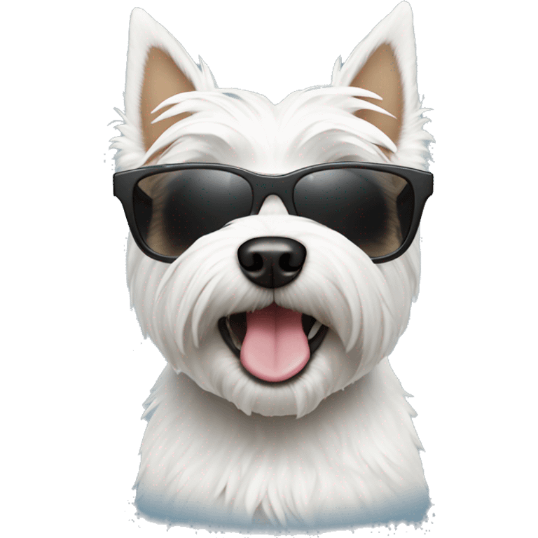 Westie dog with sunglasses emoji