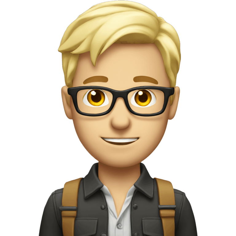 Nerd cool blonde guy emoji