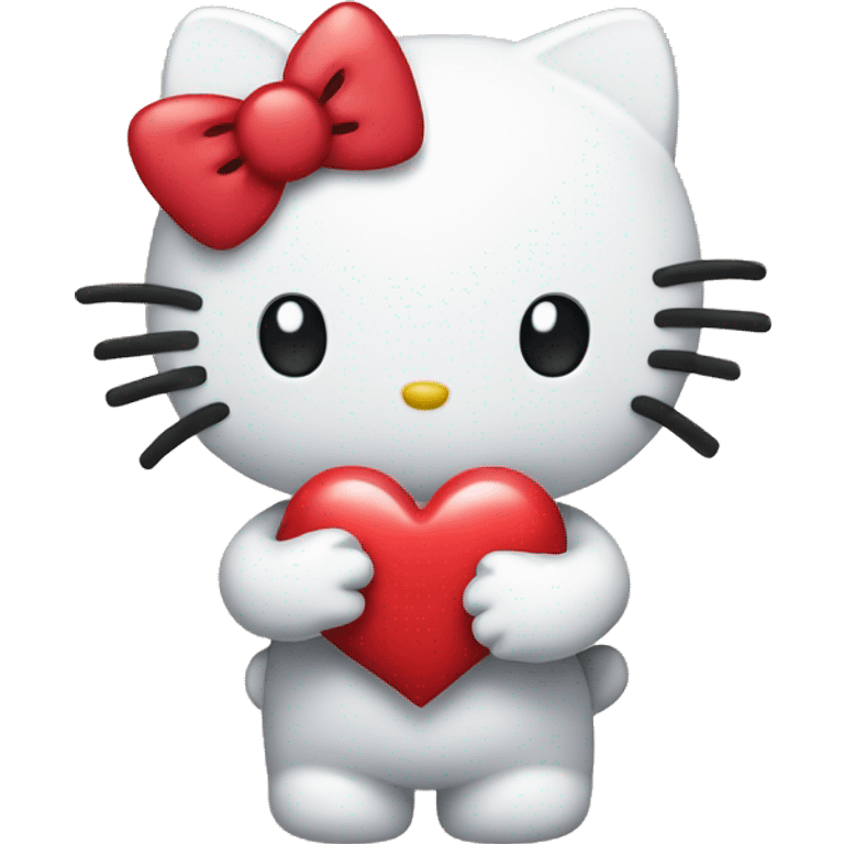 Hello kitty holding heart emoji