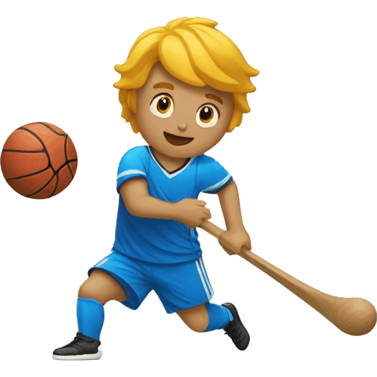 A floor ball play emoji