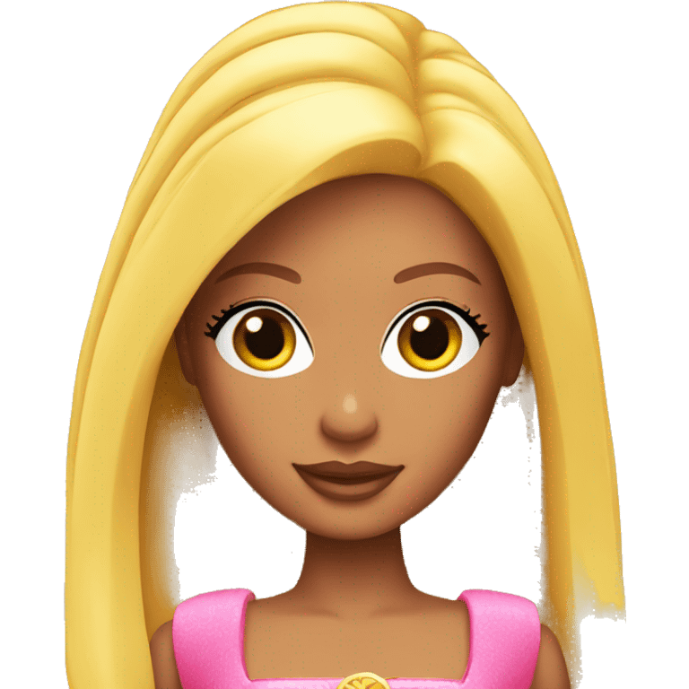 yellow skin pink barbie on computer emoji