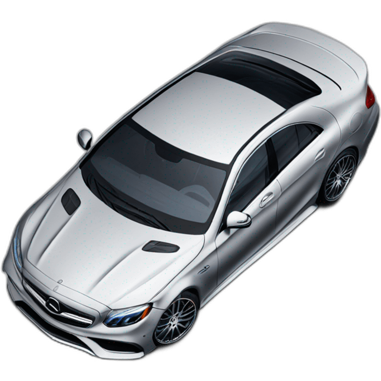 mercedes amg, silver，high angle view emoji