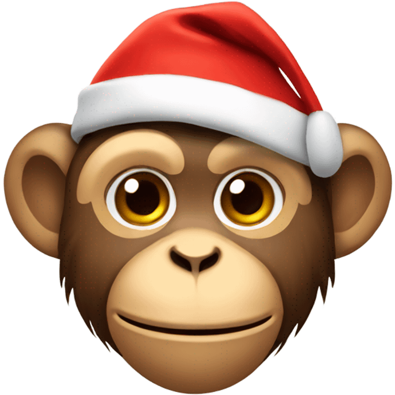 monkey in santa hat with a heart emoji