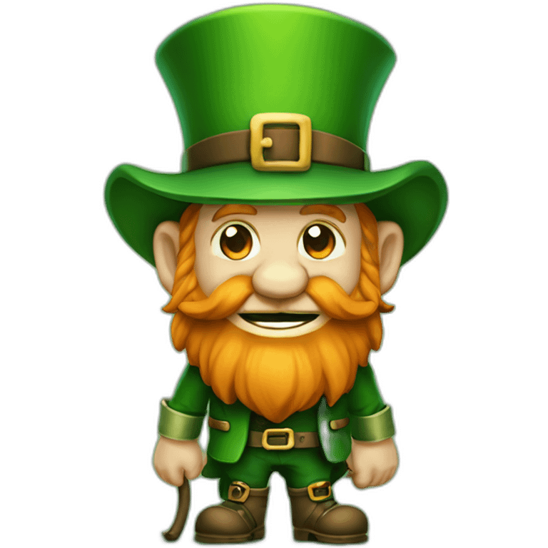 Leprechaun qui tient un trefle à 4 feuille  emoji