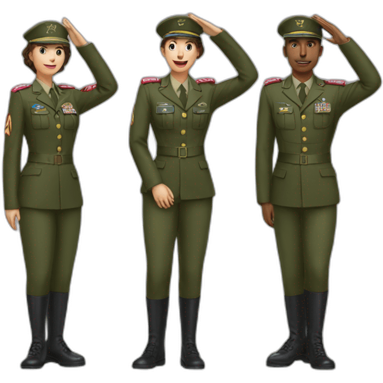 3 people Military salute emoji