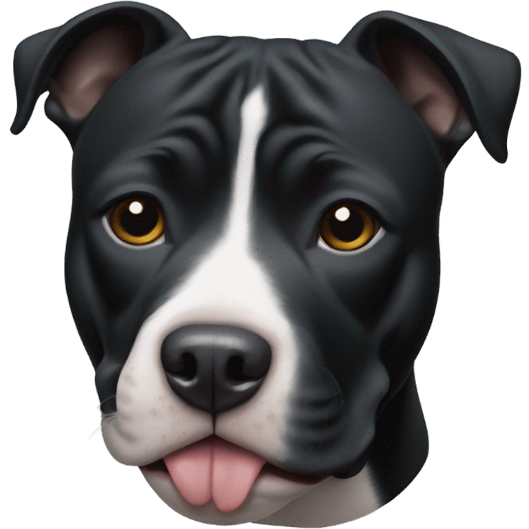 Black staff dog with white nose  emoji