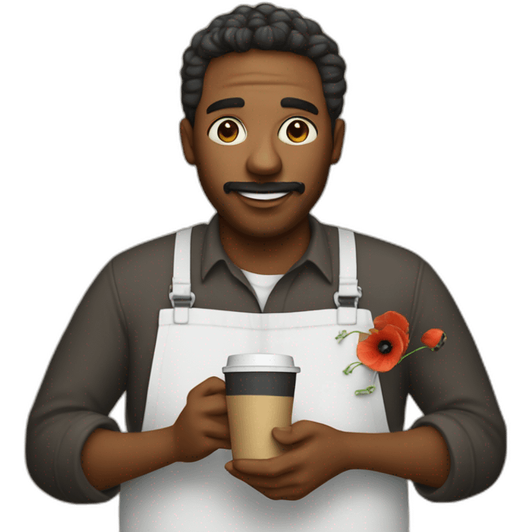 a-painter-with-Poppy-in-his-right-hand-and-a-coffee-in-his-left-hand emoji