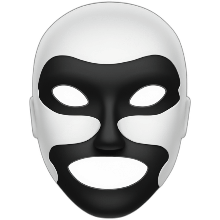 black mask with white letters FM on it emoji