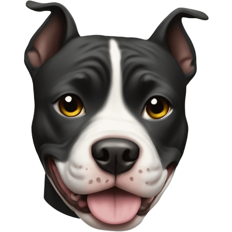 Black and white pitbull dog emoji