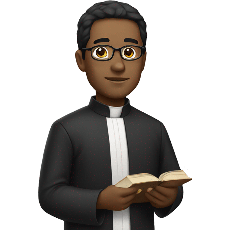 priest with black hair and glasses emoji