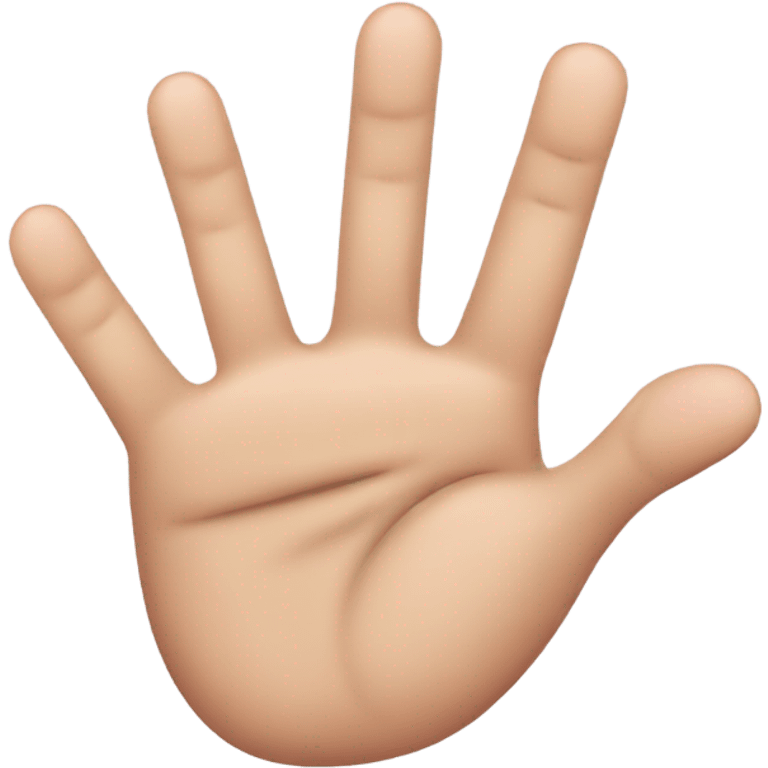 A hand with 5 fingers: the thumb, index finger, and pinky extended, while the middle and ring fingers are folded down emoji