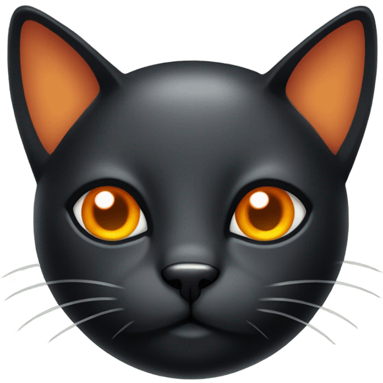 black cat with orange jelly on head emoji