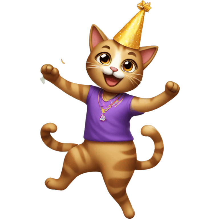 dancing cat birthday emoji