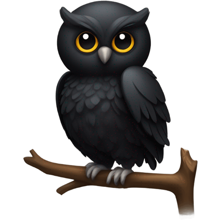 Black pregnant owl emoji