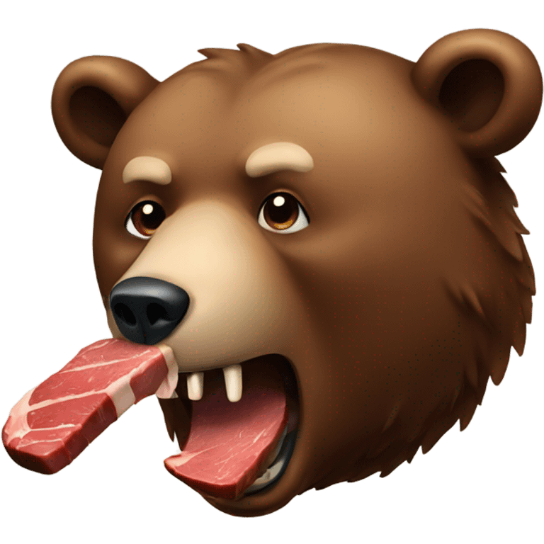 Bear eating steak emoji