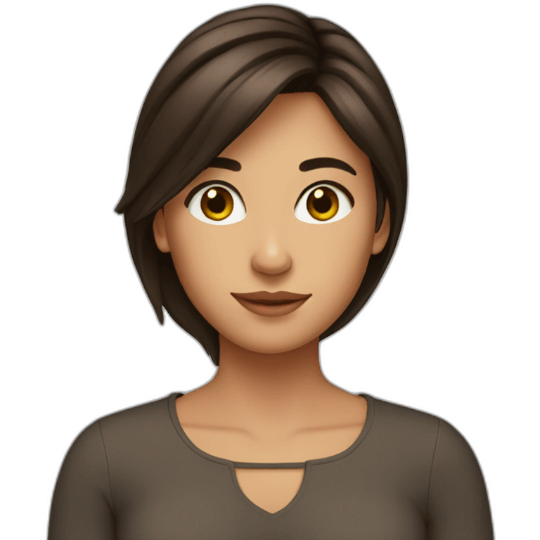 Fille brune emoji