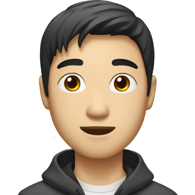 Asian dude with black hair emoji